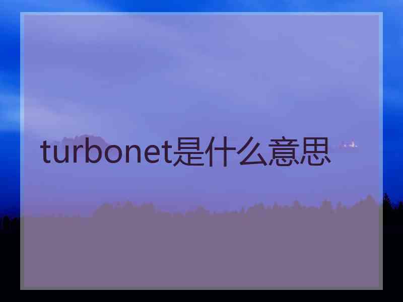 turbonet是什么意思 turbonet是什么意思