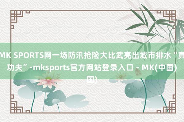 MK SPORTS网一场防汛抢险大比武亮出城市排水“真功夫”