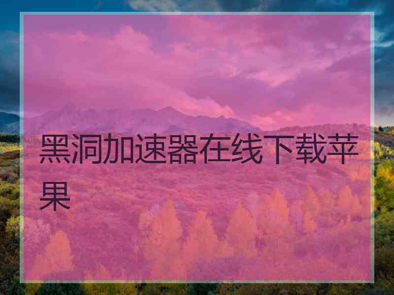 黑洞加速器在线下载苹果