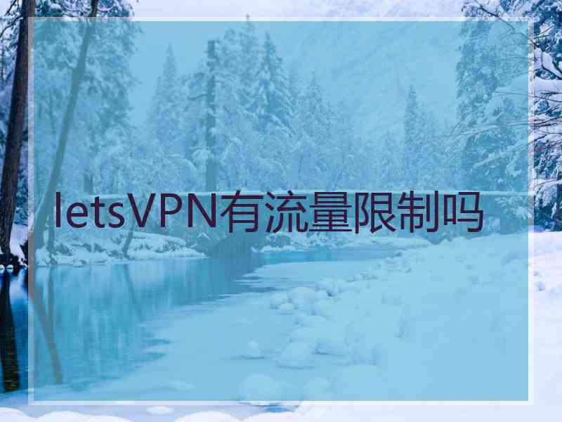 letsVPN有流量限制吗