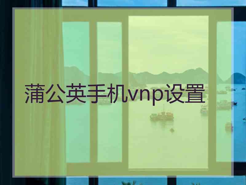 蒲公英手机vnp设置