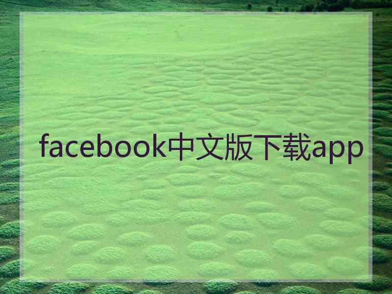 facebook中文版下载app