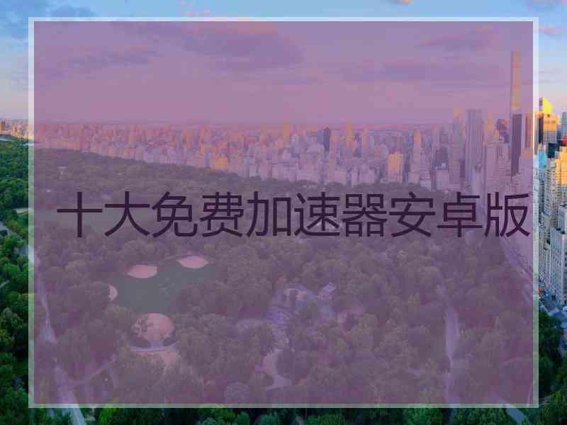 十大免费加速器安卓版