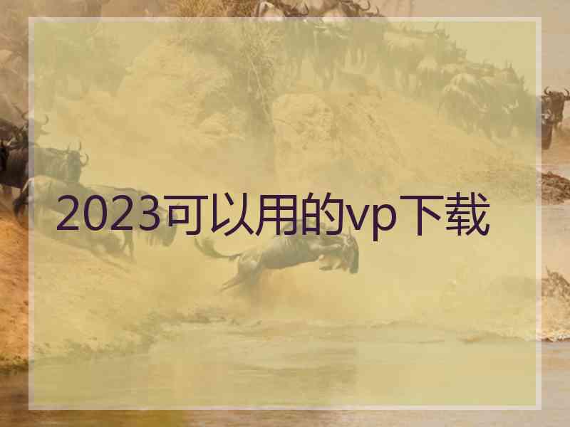 2023可以用的vp下载