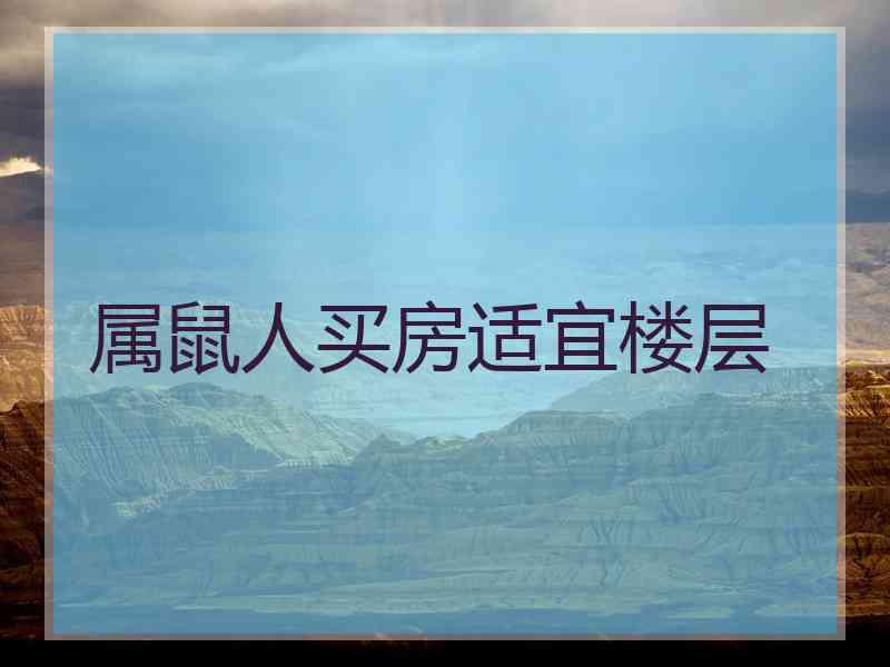 属鼠人买房适宜楼层