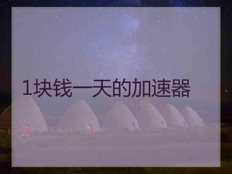 1块钱一天的加速器
