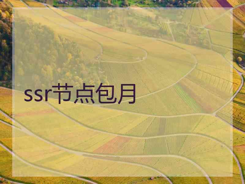 ssr节点包月