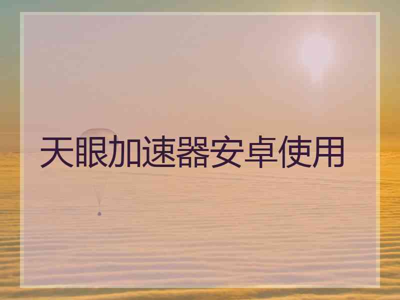 天眼加速器安卓使用
