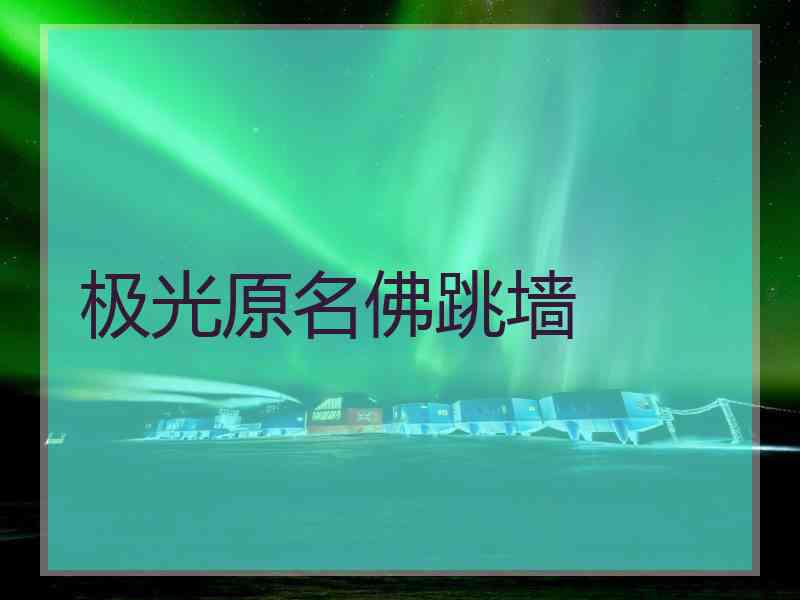 极光原名佛跳墙