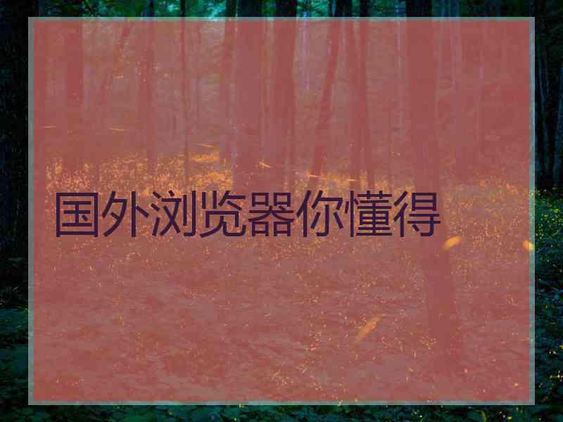 国外浏览器你懂得