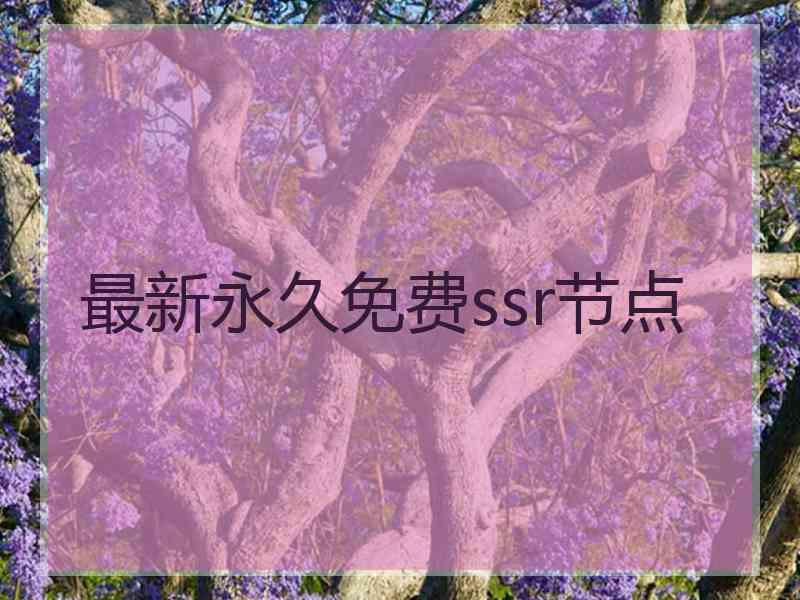 最新永久免费ssr节点