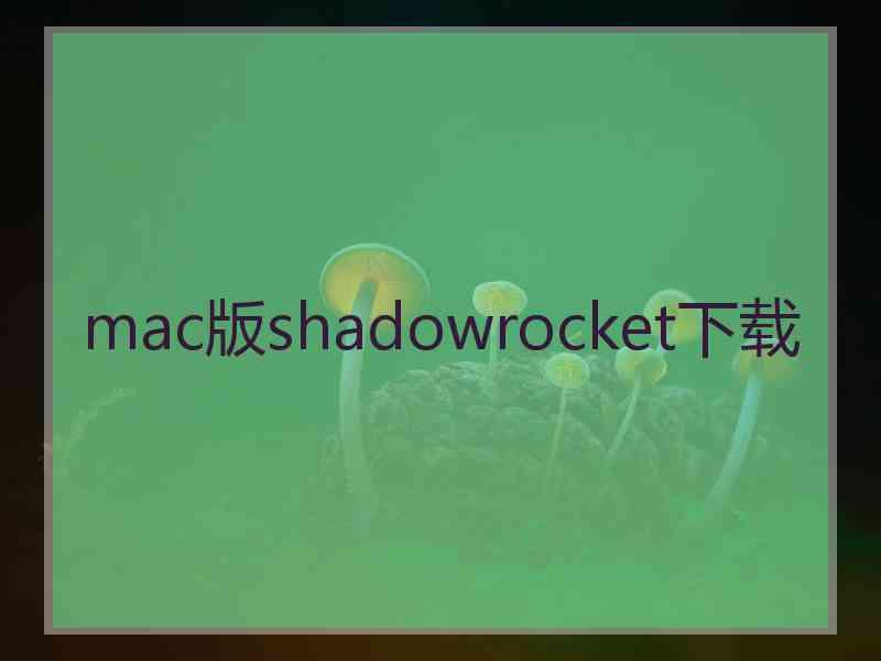 mac版shadowrocket下载