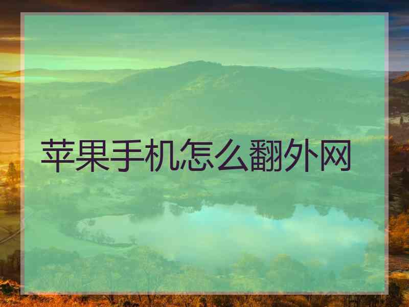 苹果手机怎么翻外网