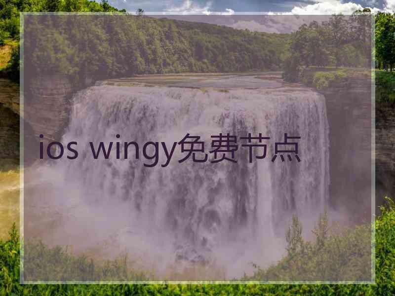 ios wingy免费节点