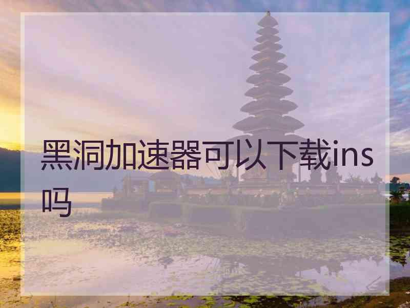 黑洞加速器可以下载ins吗