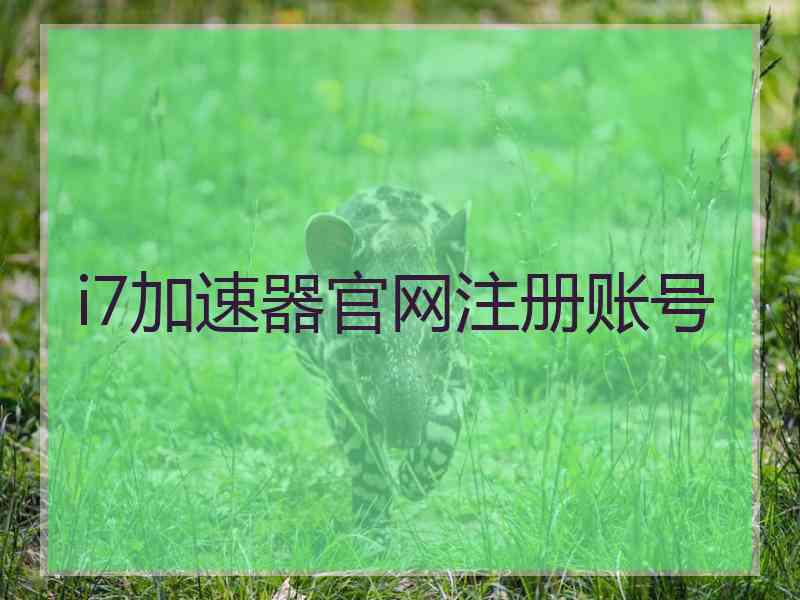 i7加速器官网注册账号