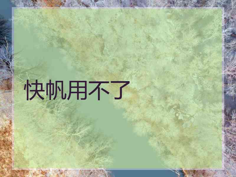 快帆用不了