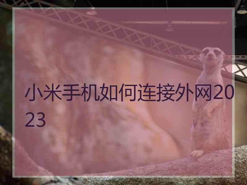 小米手机如何连接外网2023