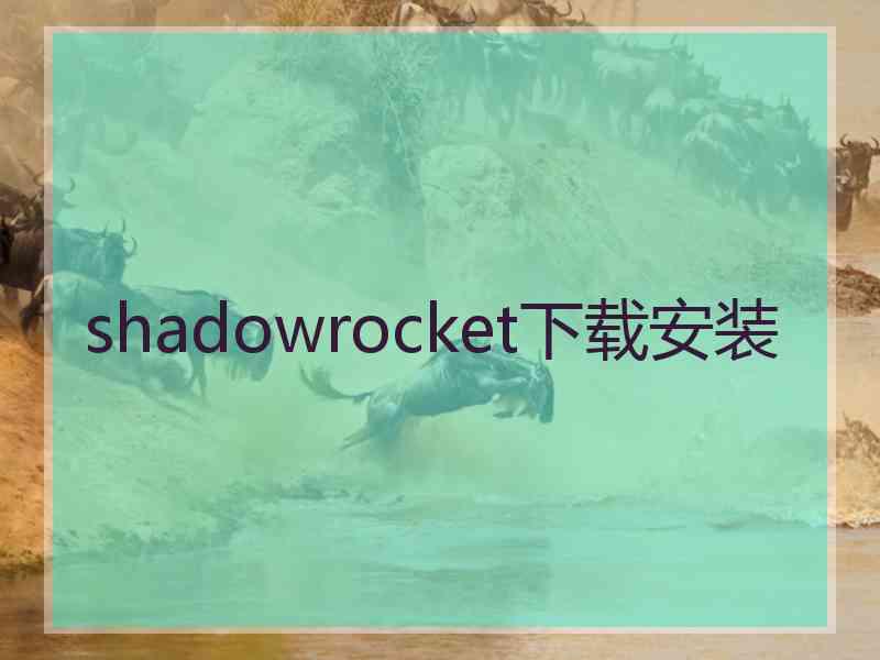 shadowrocket下载安装