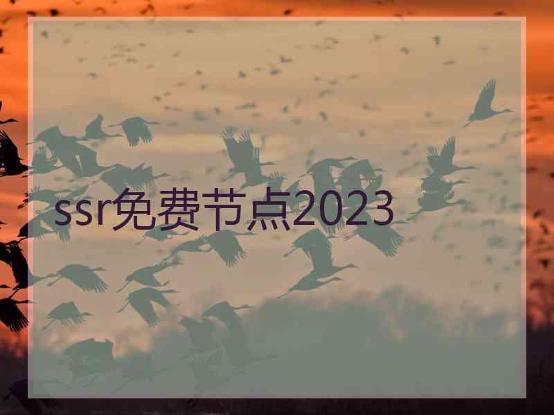 ssr免费节点2023