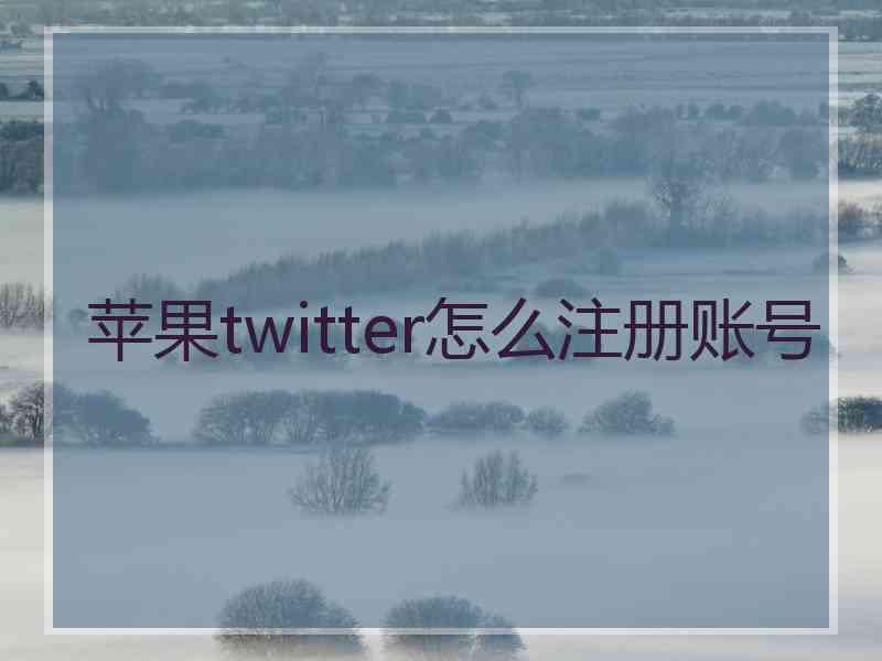 苹果twitter怎么注册账号