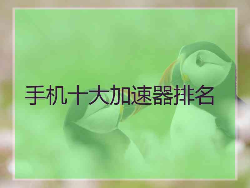 手机十大加速器排名