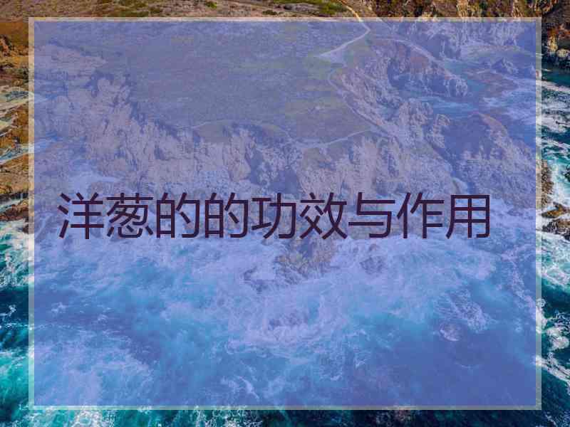 洋葱的的功效与作用