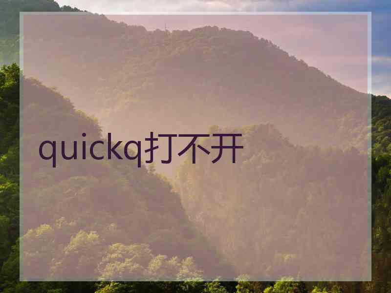 quickq打不开
