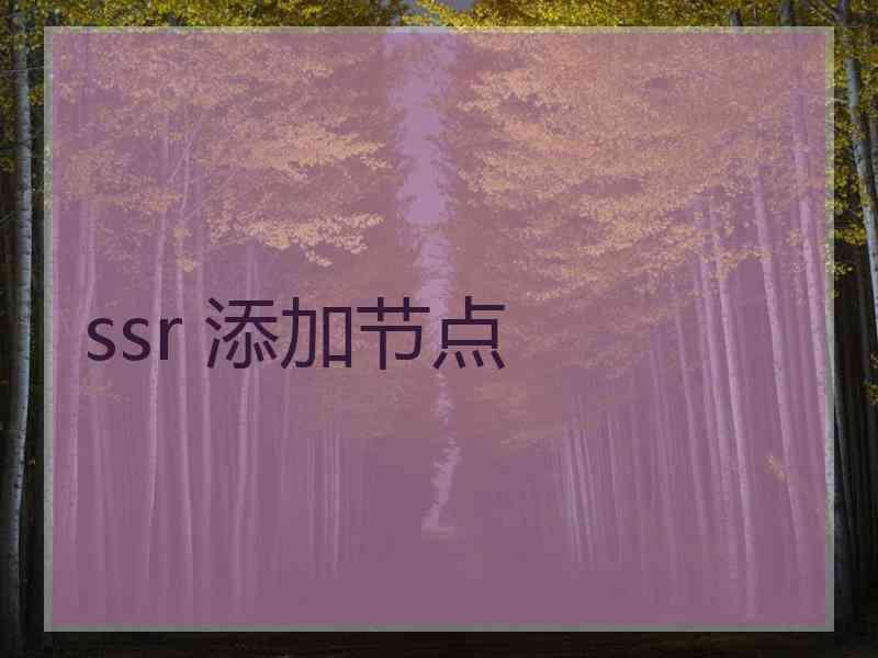 ssr 添加节点