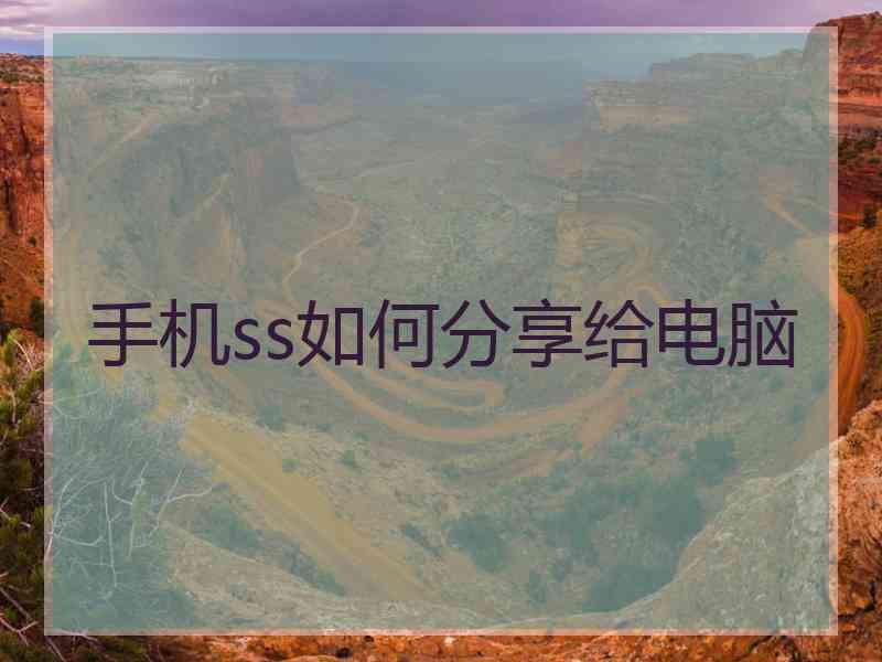 手机ss如何分享给电脑