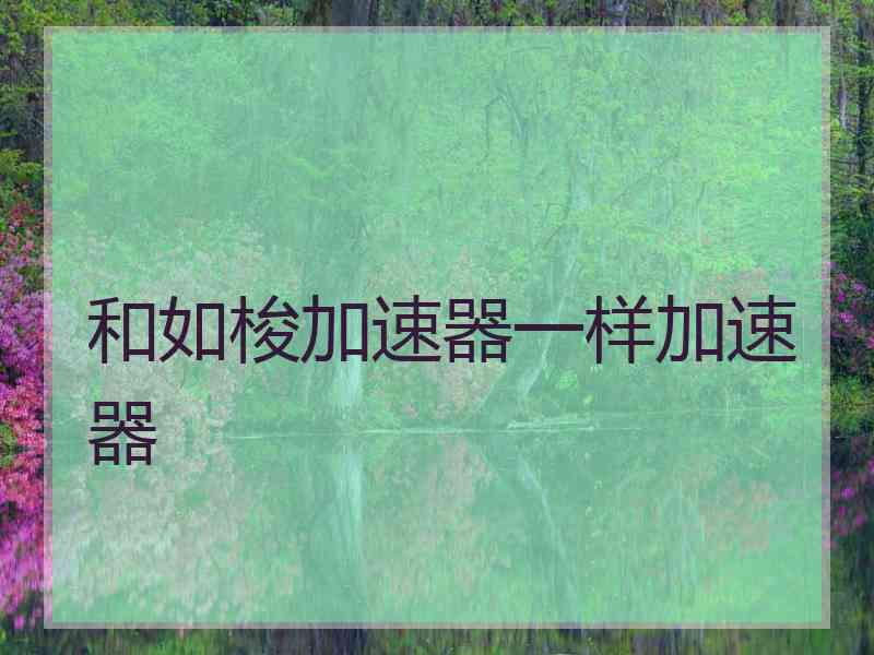 和如梭加速器一样加速器