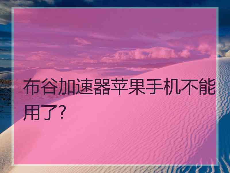 布谷加速器苹果手机不能用了?