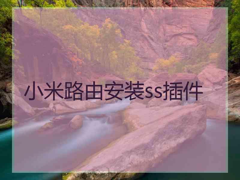 小米路由安装ss插件