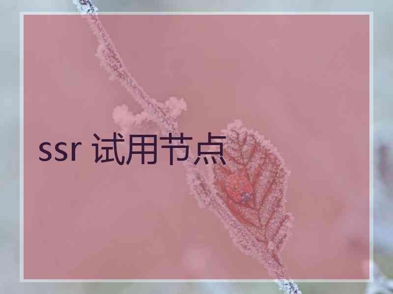 ssr 试用节点