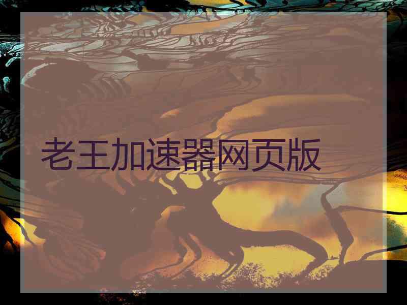 老王加速器网页版