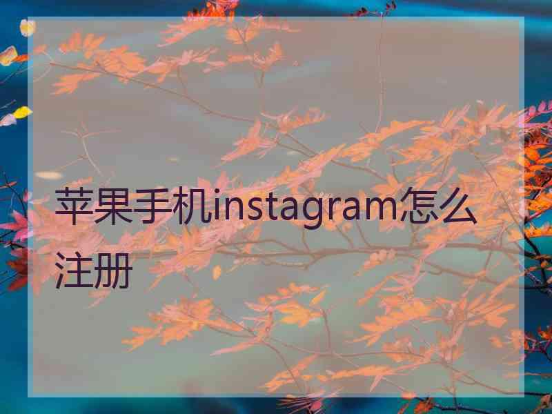 苹果手机instagram怎么注册