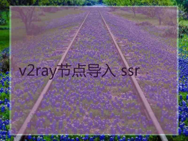 v2ray节点导入 ssr
