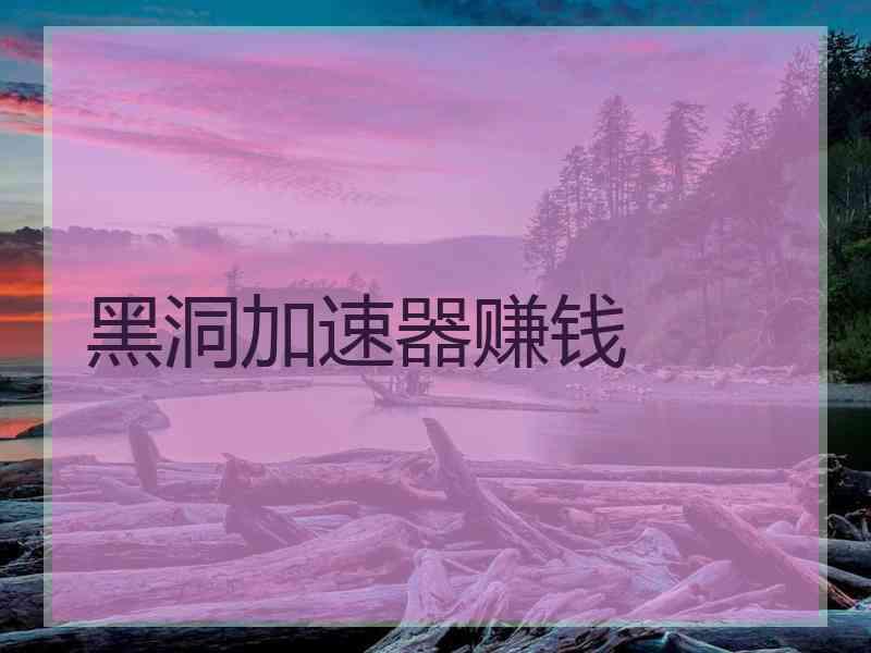 黑洞加速器赚钱