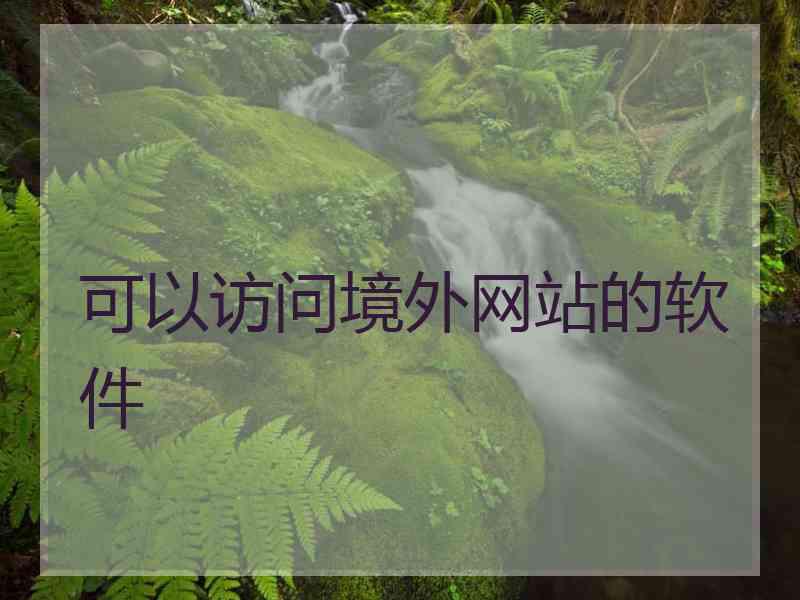 可以访问境外网站的软件