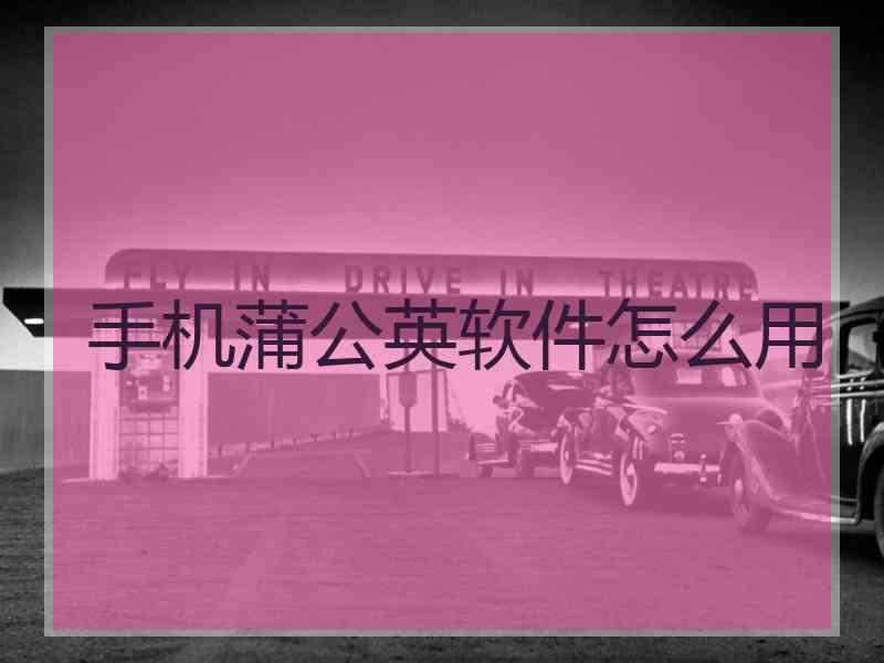 手机蒲公英软件怎么用