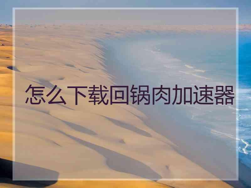 怎么下载回锅肉加速器