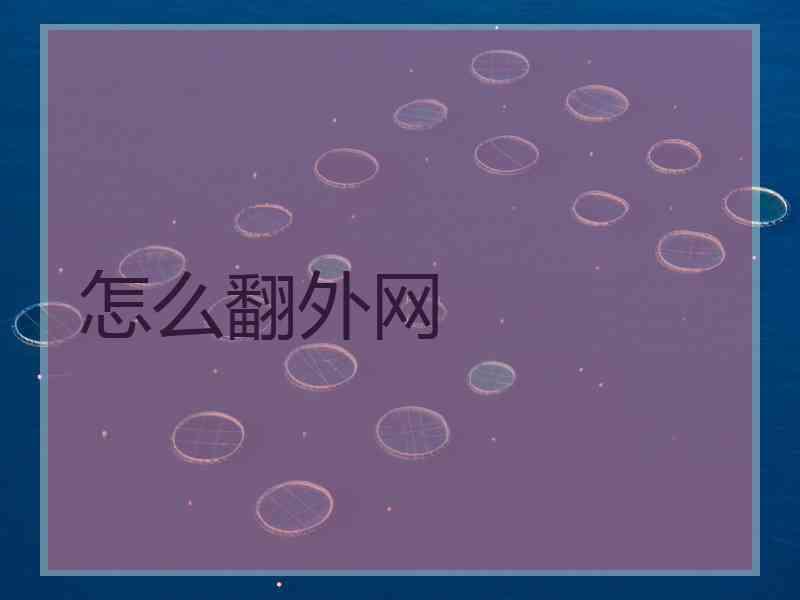 怎么翻外网