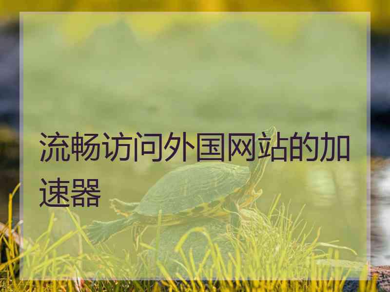 流畅访问外国网站的加速器