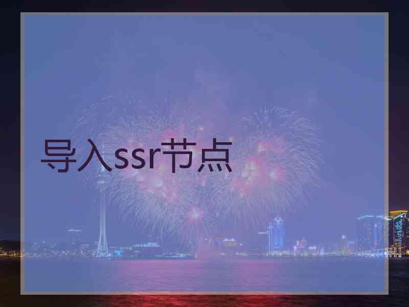 导入ssr节点