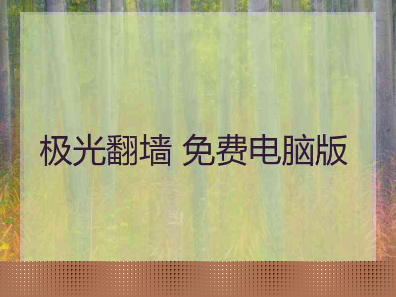 极光翻墙 免费电脑版