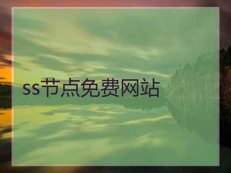 ss节点免费网站