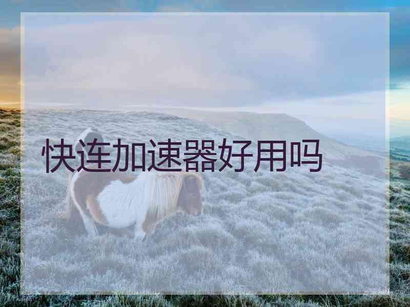 快连加速器好用吗