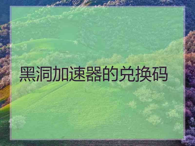 黑洞加速器的兑换码