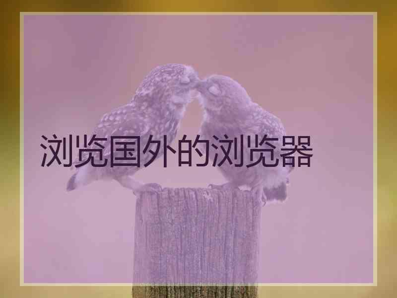浏览国外的浏览器