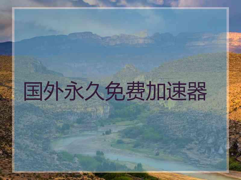 国外永久免费加速器